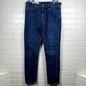 Banana Republic Jeans Mens 33x32 Blue Denim Dark Wash Slim Fit Skinny Leg Retro